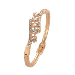 Rose Gold plated with white crystals queen design bracelet 